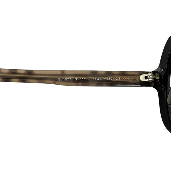 Burberry Women's Black Acetate Sunglasses Gray Gradient Lenses B 4077 3177/11 - Picture 8 of 10